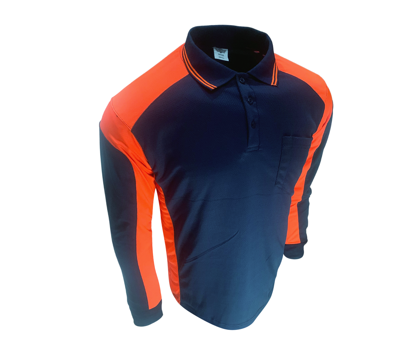 Men Polo Hi Vis Work Shirts Long Sleeves & Pocket